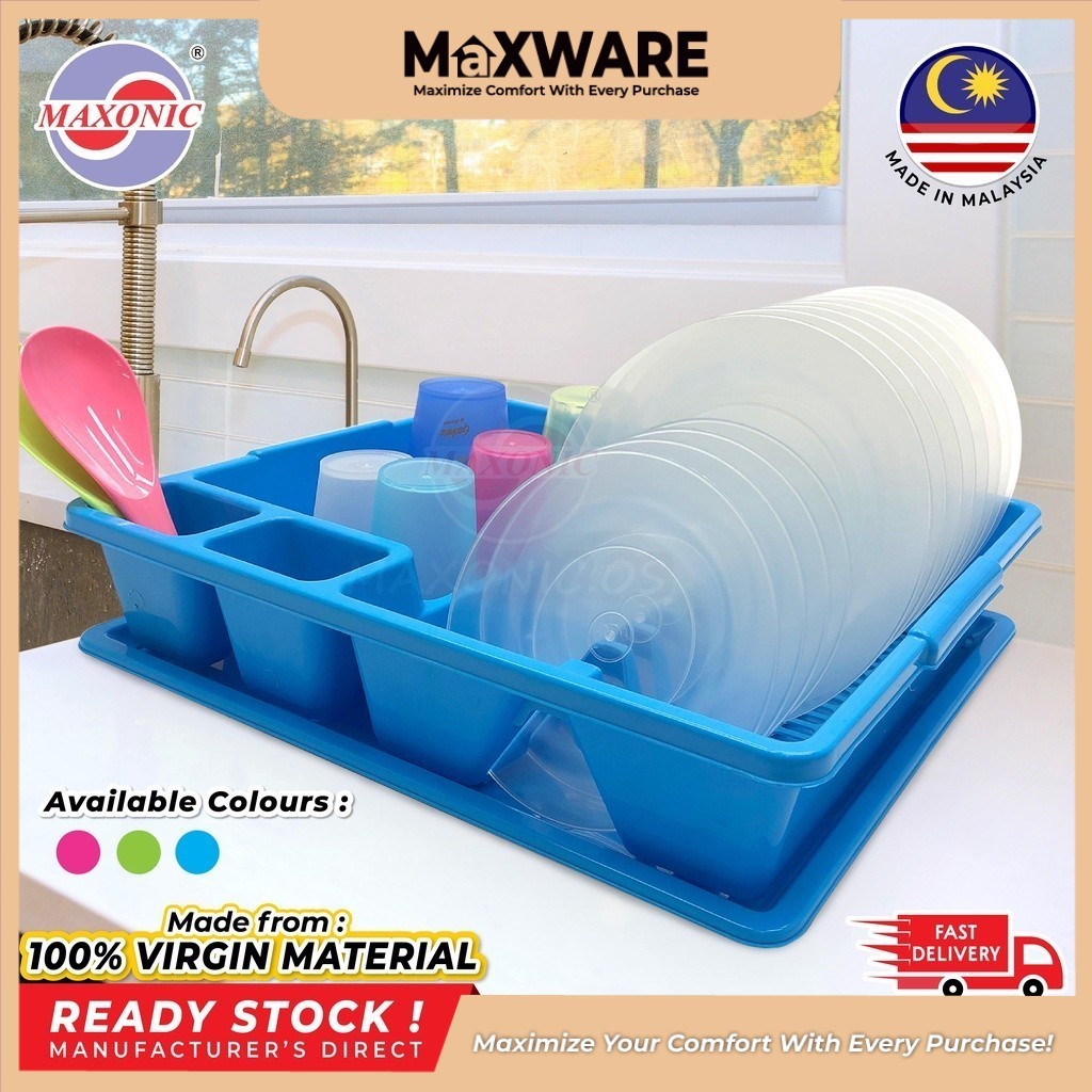 Maxware Dish Rack With Tray Dish Drainer With Rack Rak Pinggan Plate ...