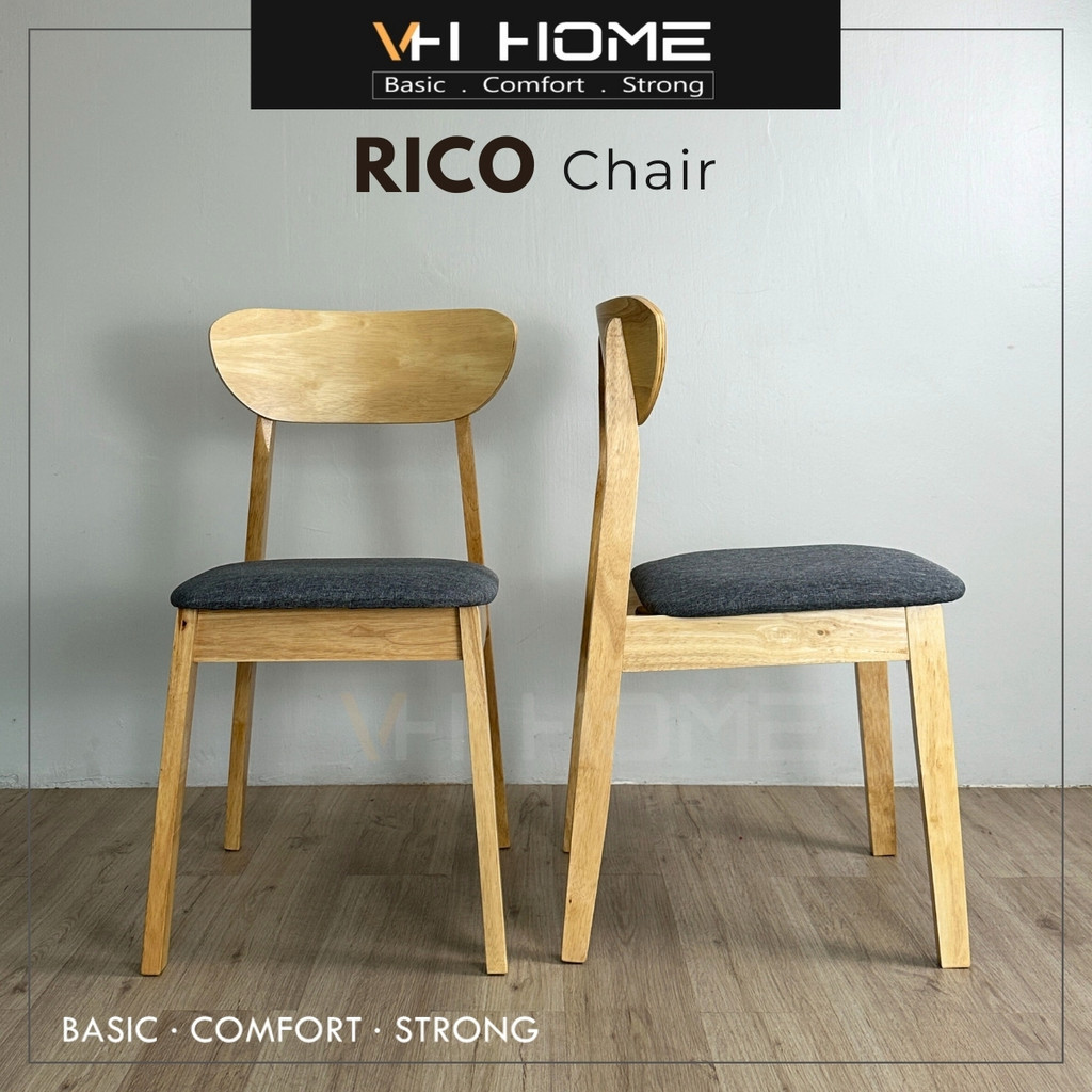 VH RICO Chair (2 pcs) Dining Chair Kerusi Makan Study Chair Solid Wood ...