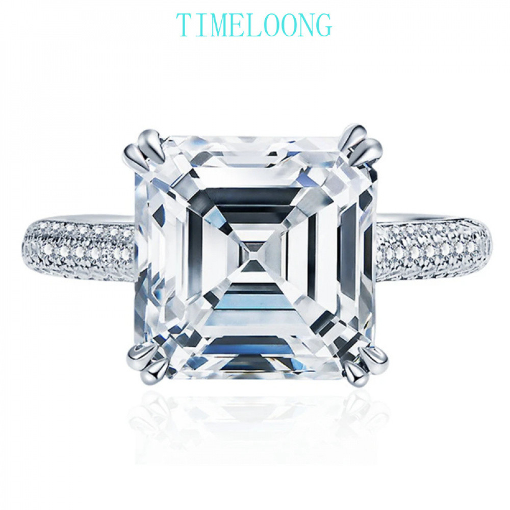 Real Moissanite 5 CT D Color Asscher Cut Diamonds 100% 925 Sterling ...
