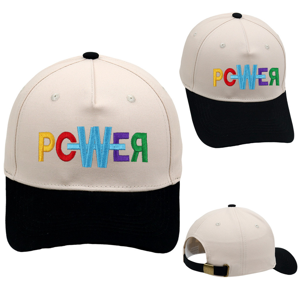 G-Dragon POWER Merch Embroidered Color Blocked Baseball Hat Men's