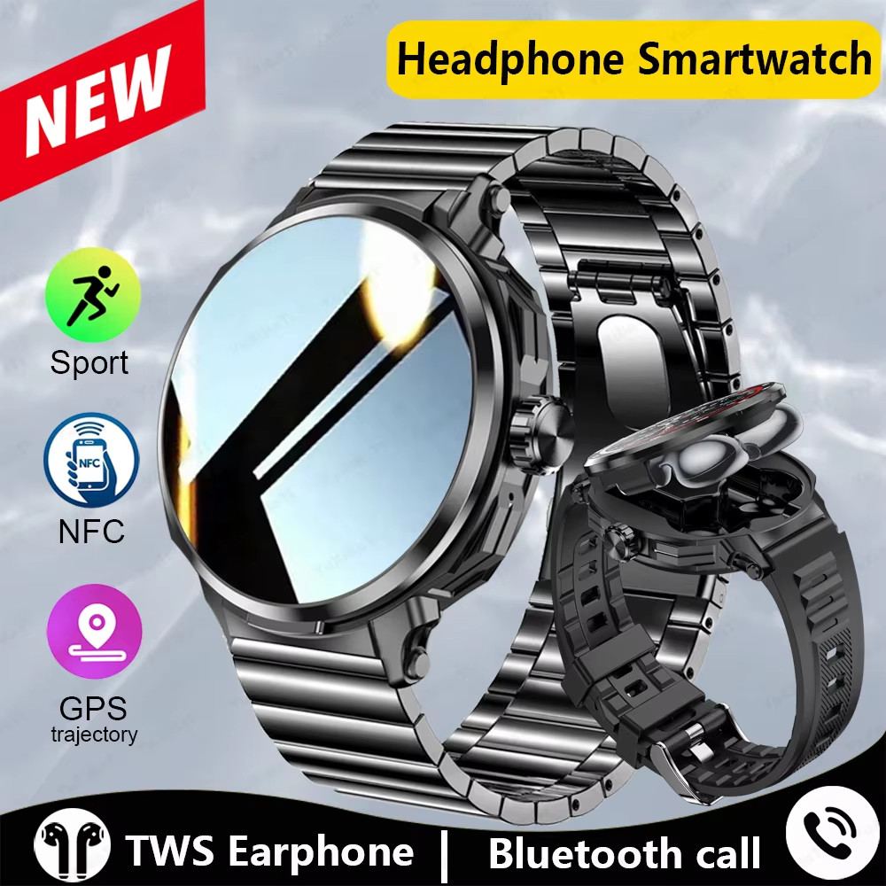 2024 New 2-in-1 Earphone Smart Watch NFC Men Women Bluetooth Call Health  Monitoring For Huawei Android IOS Apple Phone - Main Image