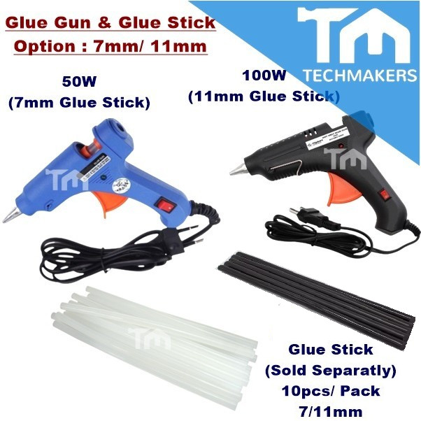 Hot Glue Gun Kit 50W/20w (7mm) or 65W/100W (11mm) Glue Stick Hot Melt Gun Glue Sticks DIY Craft DIY Electric Hea