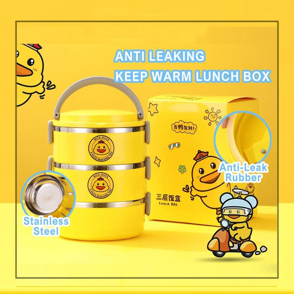 GBHL Yellow Duck Stainless Steel Multi-layer Lunch Box Container Anti ...