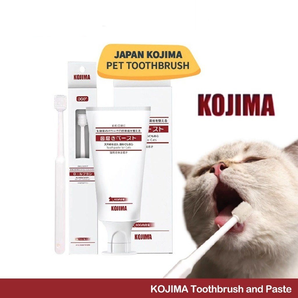 JOJIOPET SHOP~ KOJIMA 360° Pet Toothbrush Cat Toothpaste Formula Dog ...