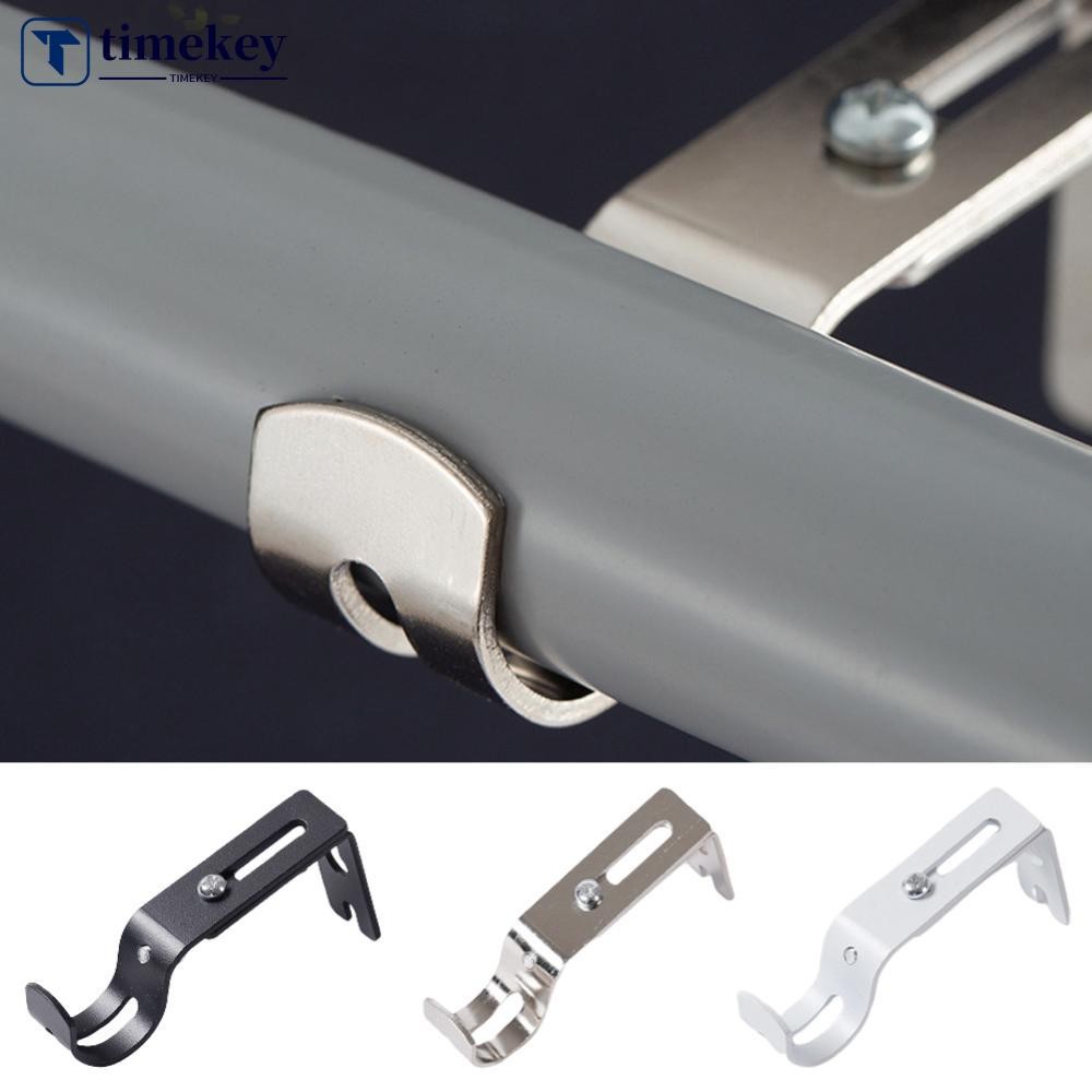 TIMEKEY 2Pcs Curtain Rod Bracket Adjustable Curtain Rod Installation ...