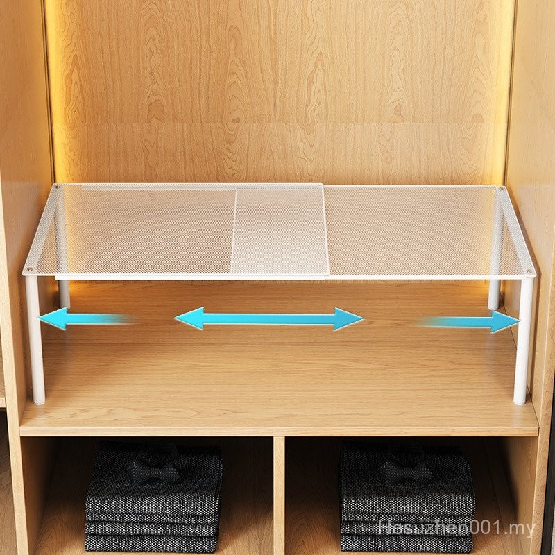 Wardrobe Layered Partition Cabinet Pull-out Retractable Shelf Bedroom ...
