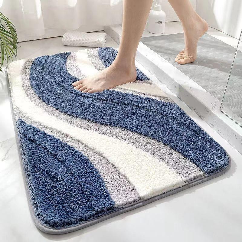 Plush Non-Slip Shower Mat, Soft Water Absorbent Bathroom Mat, Thick ...