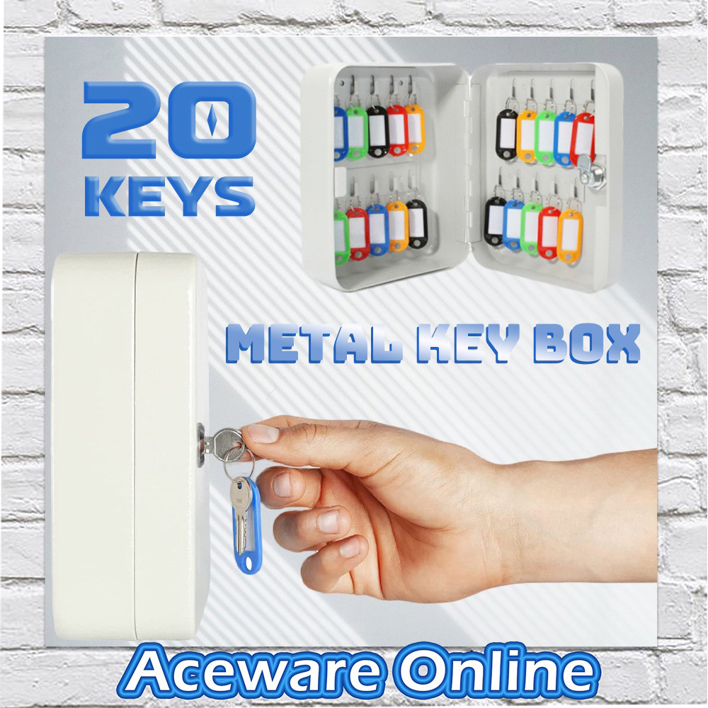 20 KEYS METAL KEY BOX KEY CABINET WALL MOUNT STORAGE KEY LOCK BEKAS ...
