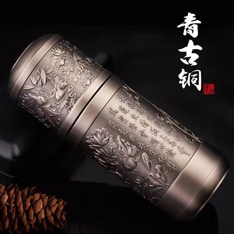 ♥銀杯・純銀・SILVER100・138g 高档全银水杯999纯银保温杯荷花足银雪花银杯保健银