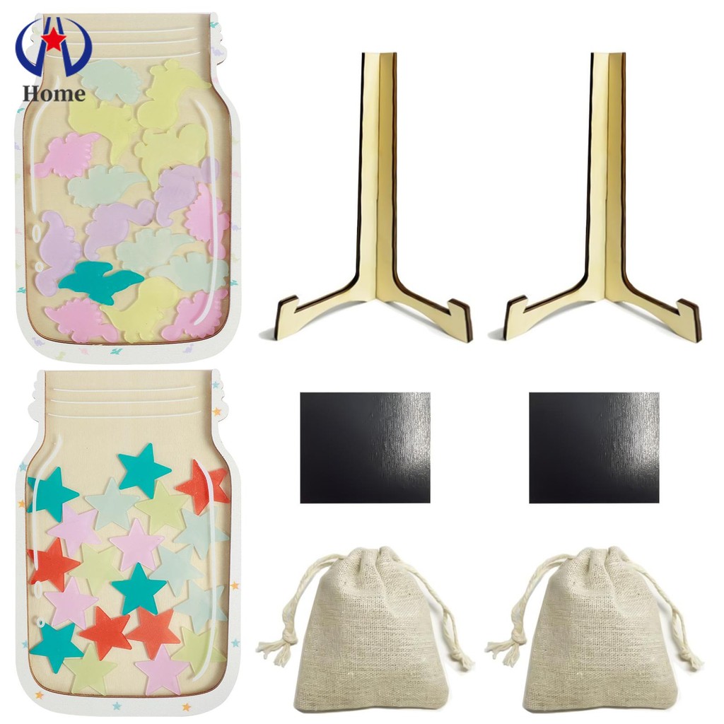 2 Pcs Reward Jars for Kids Wood Personalized Dinosaurs and Stars Jar ...
