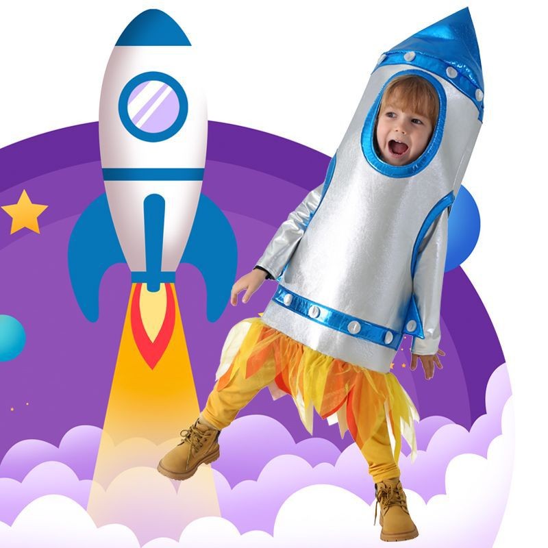Rocket Astronaut Costume for Kids Boy Girl Spaceship Rocketship Cosplay ...