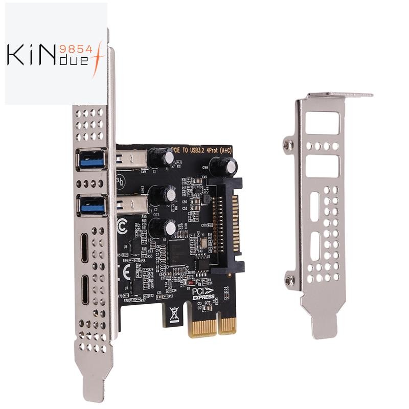 PCIE Card 4-Ports (Type-C+A) USB 3.2 Expansion Card 5Gbps High Speed ...