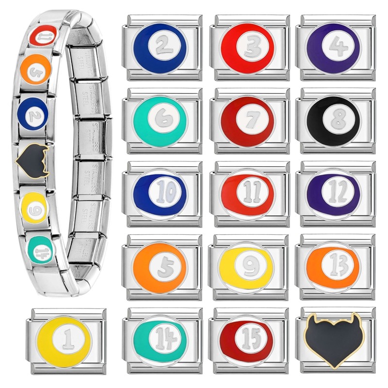 Charm De Acero Inoxidable Quiges 9mm - Compatible Con Pulseras Nomination, Diseño Con Circonita Dorada
