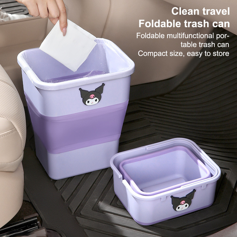 [MMBB] Kawaii Sanrio Kuromi Car Folding Trash Can My Melody Exquisite ...
