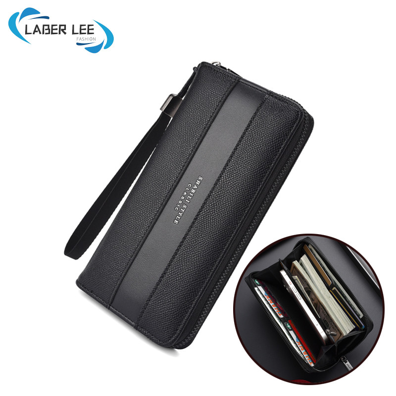 LABER LEE Long Wallet Men PU Wallet Multi-Functional Wallet Large ...