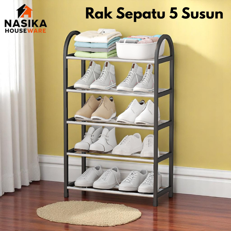 Configear 5 Layers Minimalist Stainless Steel Shoe Rack Multi-storey ...