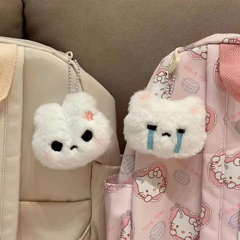 Cute Squeaky Angry Crying Rabbit Keychain Pendant Plush Doll Toy ...