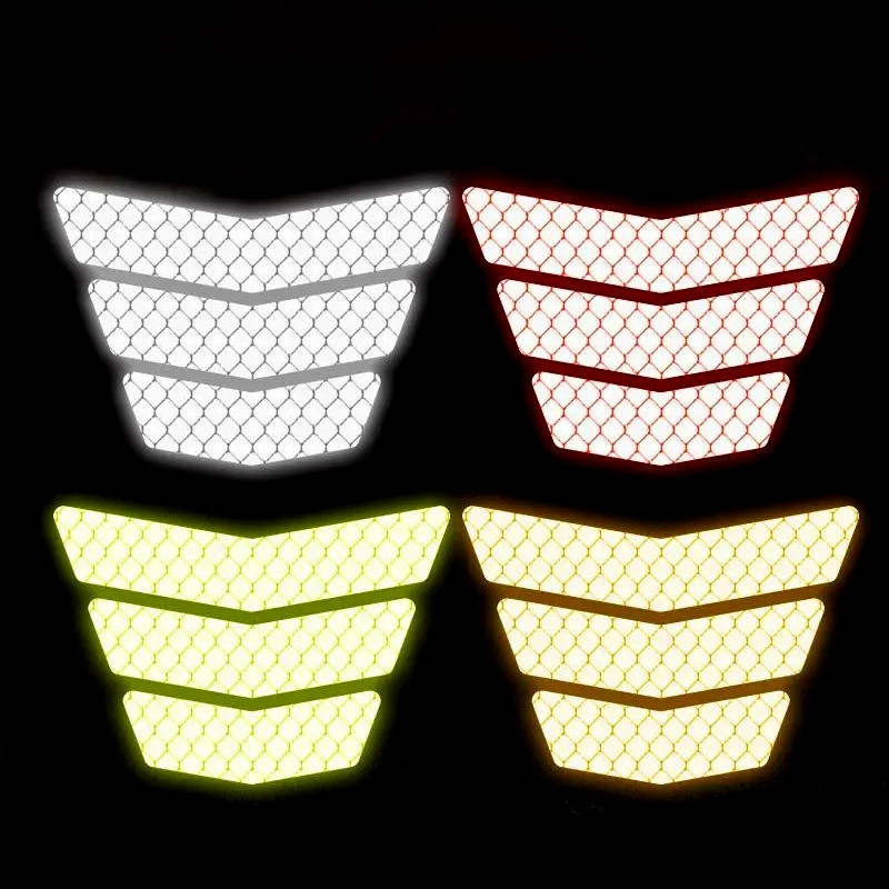 [NZSH] 6Pcs Motorcycle Stickers Reflective Warning Trapezoidal Arrow ...