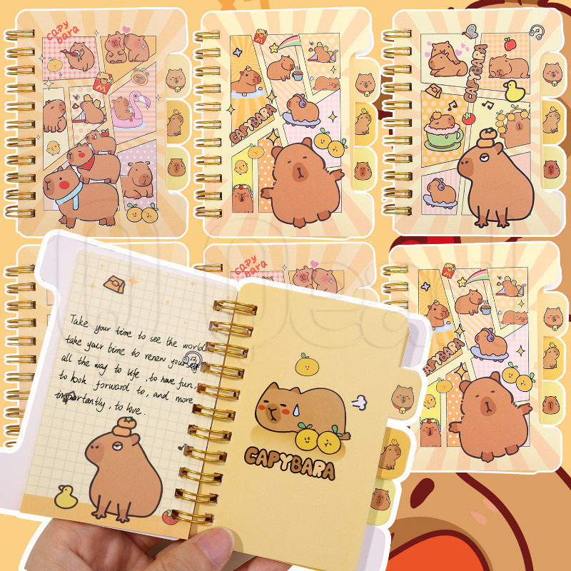 Kawaii Capybara Coil Notebook - Horizontal Notebook - Cartoon Memo ...