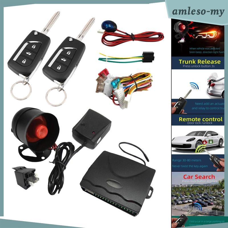 [AmlesoMY] 1 Way Remote Start and Keyless Entry System Car Alarm ...