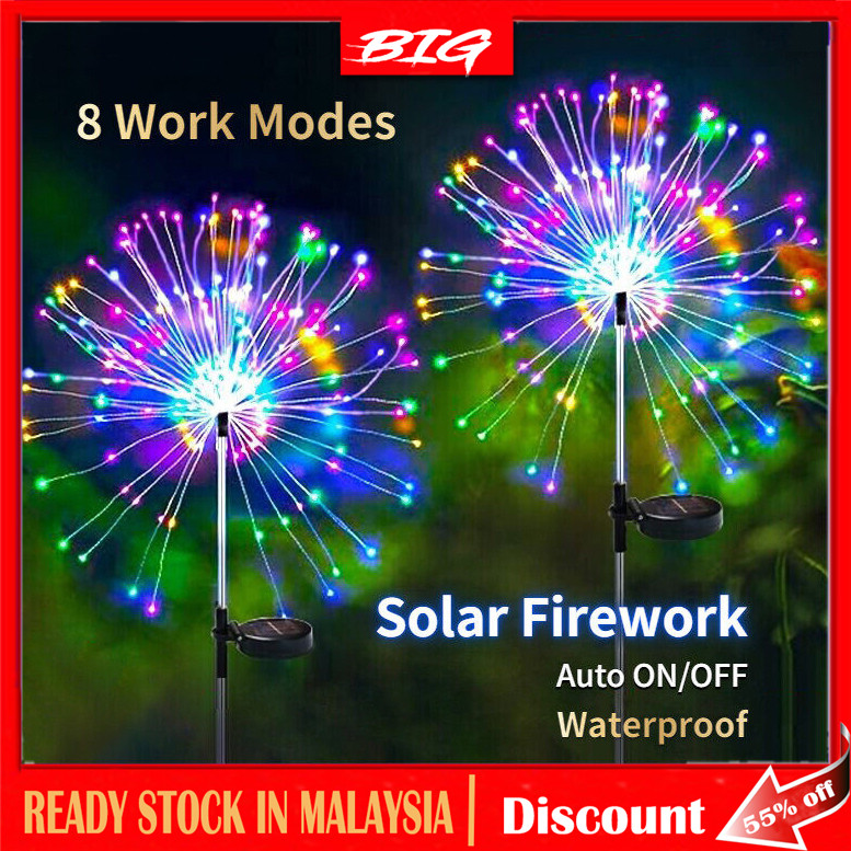 150 200 lights Outdoor LED Solar Fireworks Lights Waterproof String ...