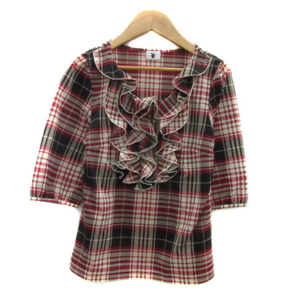 Tops Plaid Ruffles Multi red Direct from Japan Secondhand | Shopee Malaysia