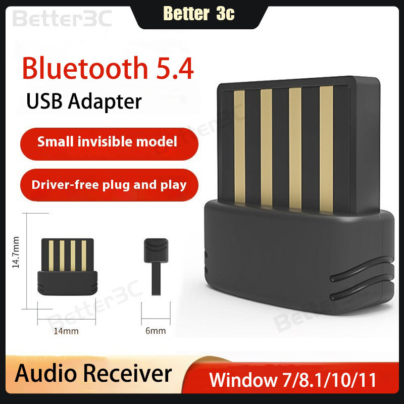 USB Bluetooth 5.4 Adapter Driver Free Wireless Audio Receiver ...