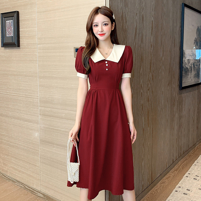 sachin and babi light blue dress Firerie Women's Casual Elegant Faux Fur Collar PU Slim Fit Dress, Ankara Red/Burgundy  Dress/Autumn Winter Women/Christmas Party Dress/New Year Dress/Thanksgiving  Outfit For Women/Elegant Dresses For Party/Sexy Dress/Red Dress For Women/Cozy  Fall And main image 1
