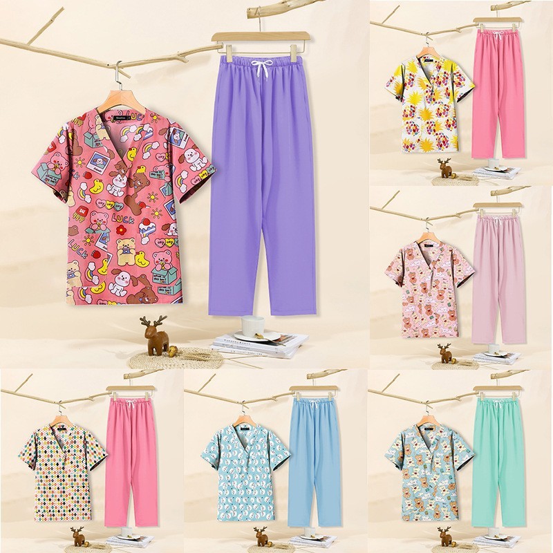 [Shirt + Pants]Scrub Suit Clothes Medical Suits for Women/men Short ...