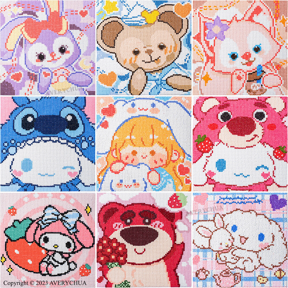 Lukisan Manik Berlian💎 钻石画 20*20CM DIY Diamond Beads Painting DIY 可爱卡通满 ...