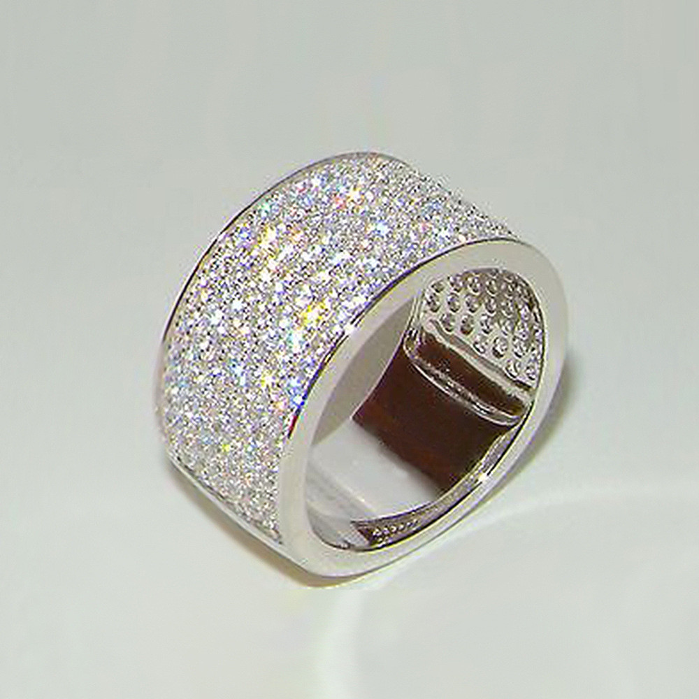 Wide Version Full Diamond Ring Fashion Light Luxury Trend | Shopee Malaysia