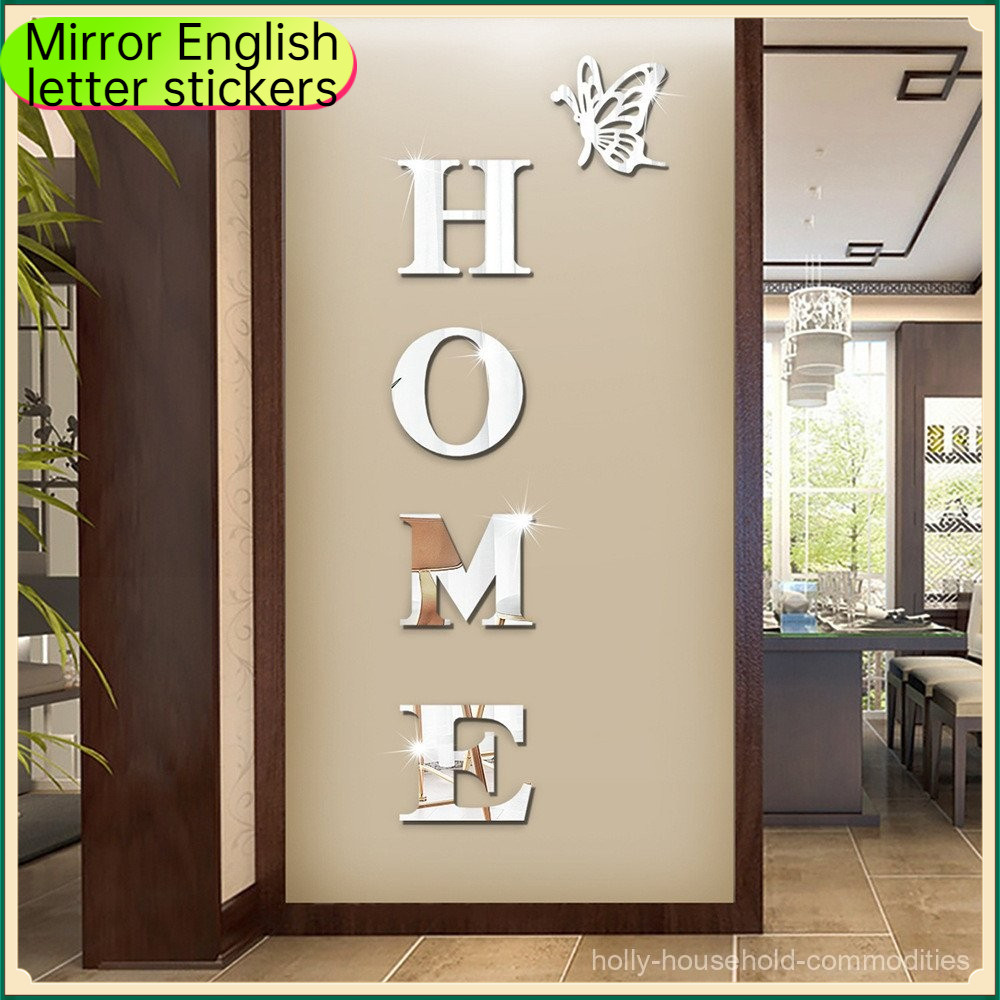 [HOME Creative Acrylic 3D Mirror Wall Sticker] Home Decoration Sticker ...