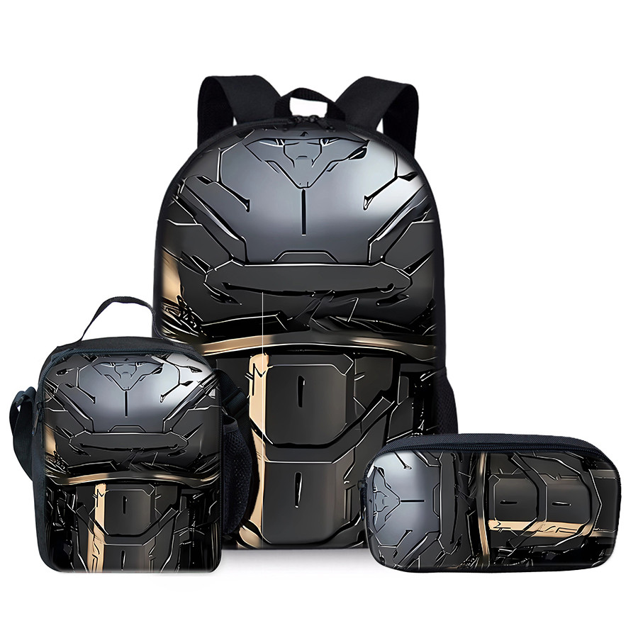Steel Pattern Printing Three Piece Set Backpacks For Boy And Girls Best ...