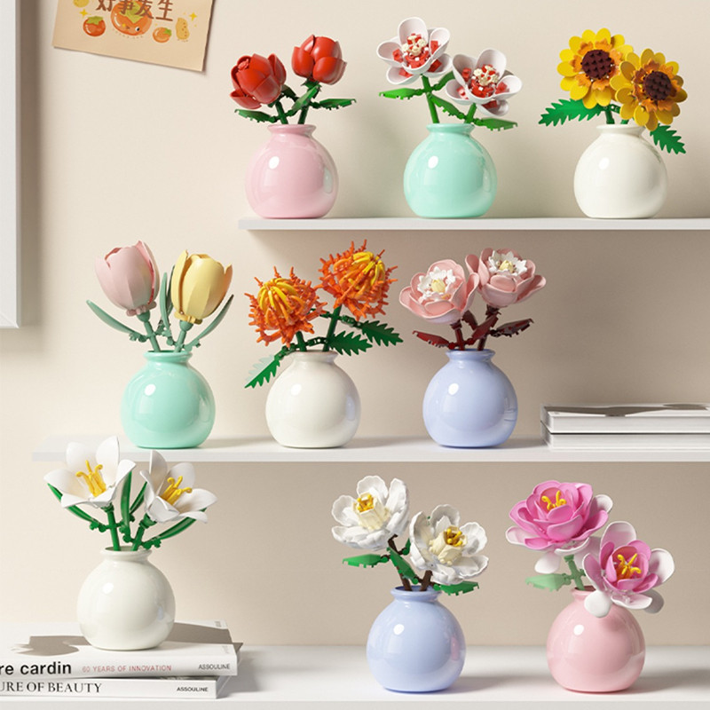 Artificial Flower Building Blocks Compatible Building Blocks Desktop ...