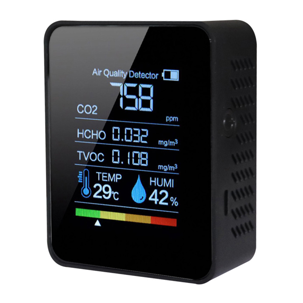 - 5 In 1 Air Quality Monitor Portable CO2 Monitor CO2 Detector for Home ...
