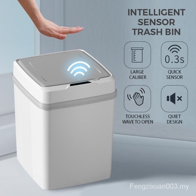 Takarushop Smart Auto Sensor Touchless Open Trash Bin Rubbish Dustbin ...