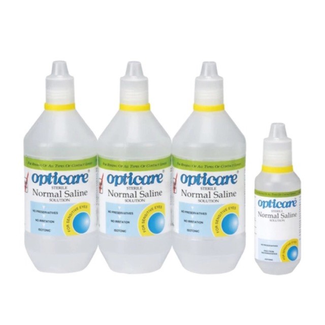 Opticare Sterile Normal Saline Solution (3x500ml + 1x120ml) | Shopee ...