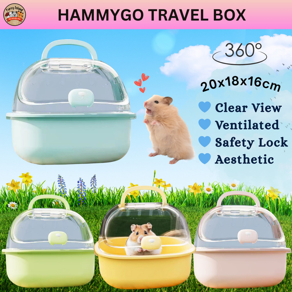 HammyGo Hamster Travel Cage Small Pet Carrier Sugar glider outdoor ...