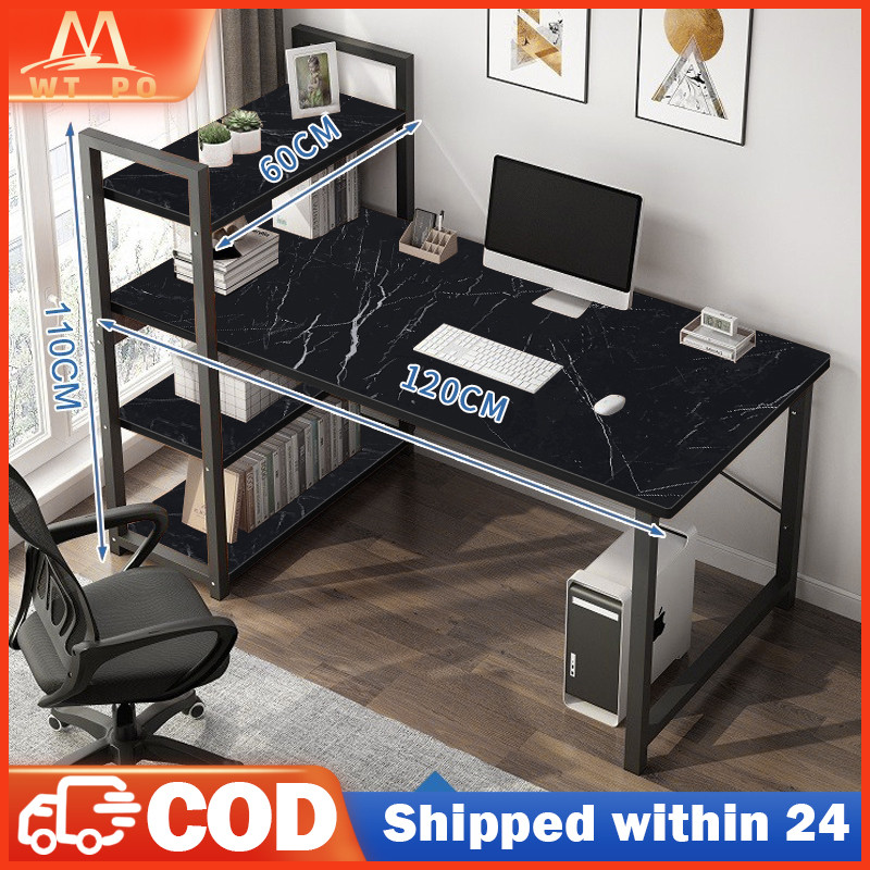 【Wt Po】120CM Computer Desk With Book Shelf Study Table Writing Desk ...