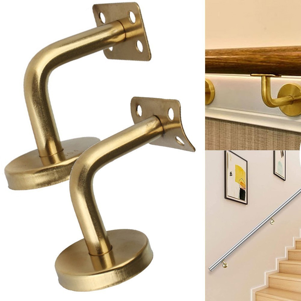 【YAFEXMY】Gold Handrail Bannister Support Stair Rail Bracket Balustrade