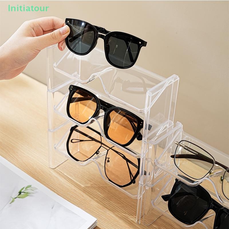Initiatour 1/2Pcs Glasses Display Cabinet Storage Box Wall Mounted ...