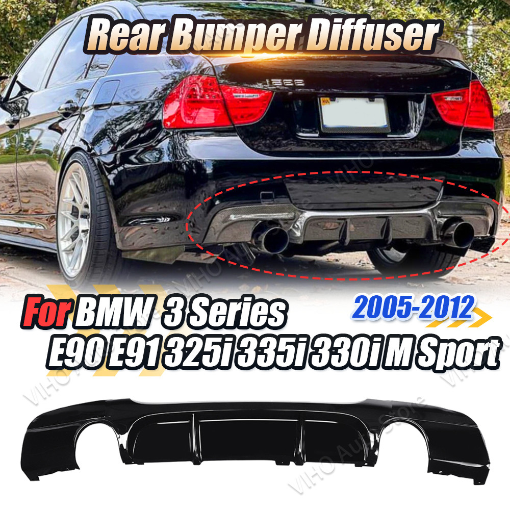 Glänzend Schwarz Für BMW 3er E90 E91 M Sport 2005-2012 Auto