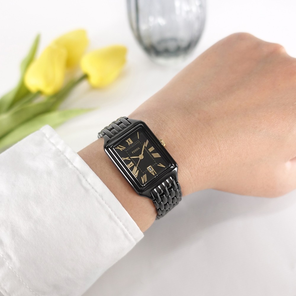 (OFFICIAL WARRANTY) Fossil ES5385 Raquel Three-Hand Date Black-Tone ...