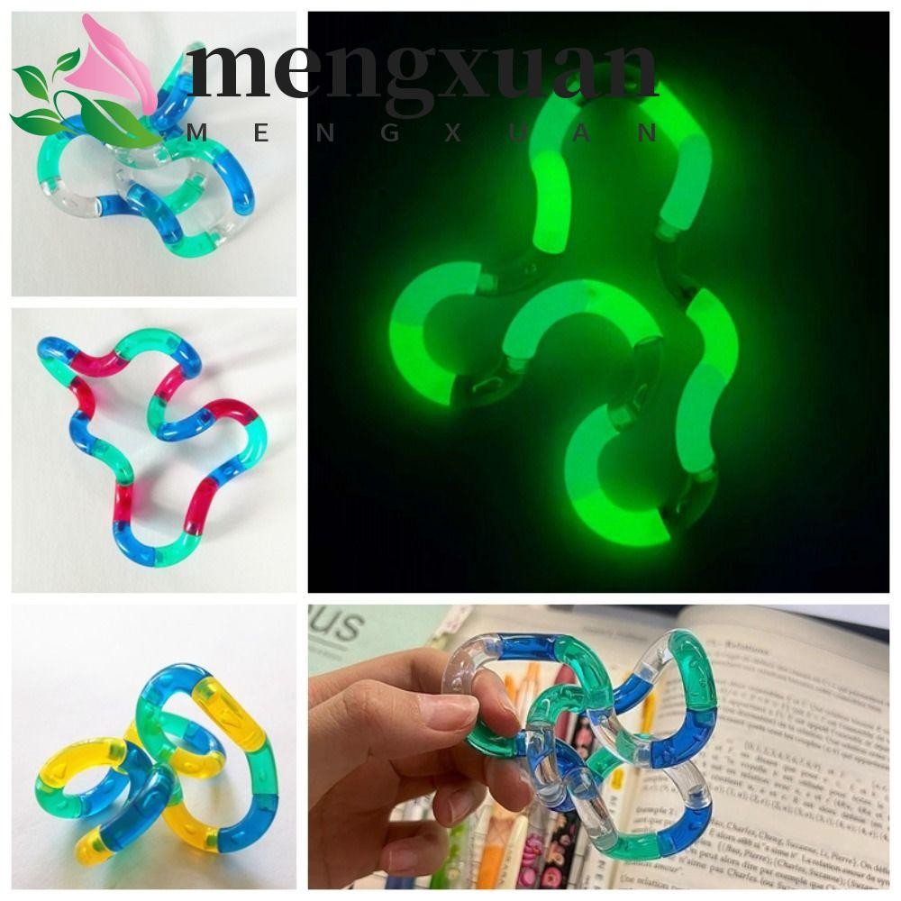 MENGXUAN Twisted Rope Fidget, Rrainbow Circle Transparent Twisted Ring ...