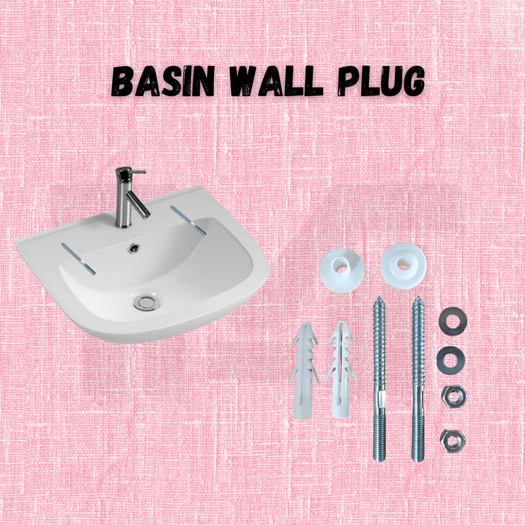 Wash Basin Screw with Nut and Wall Plug Set Fixing Sink WallMounted
