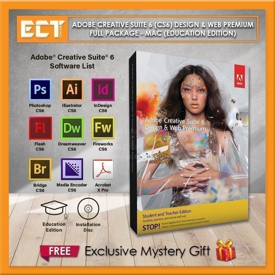 Genuine Adobe Creative Suite 6 (CS6) Design & Web Premium Full Package for  Windows / Mac (Education Edition) | Shopee Malaysia