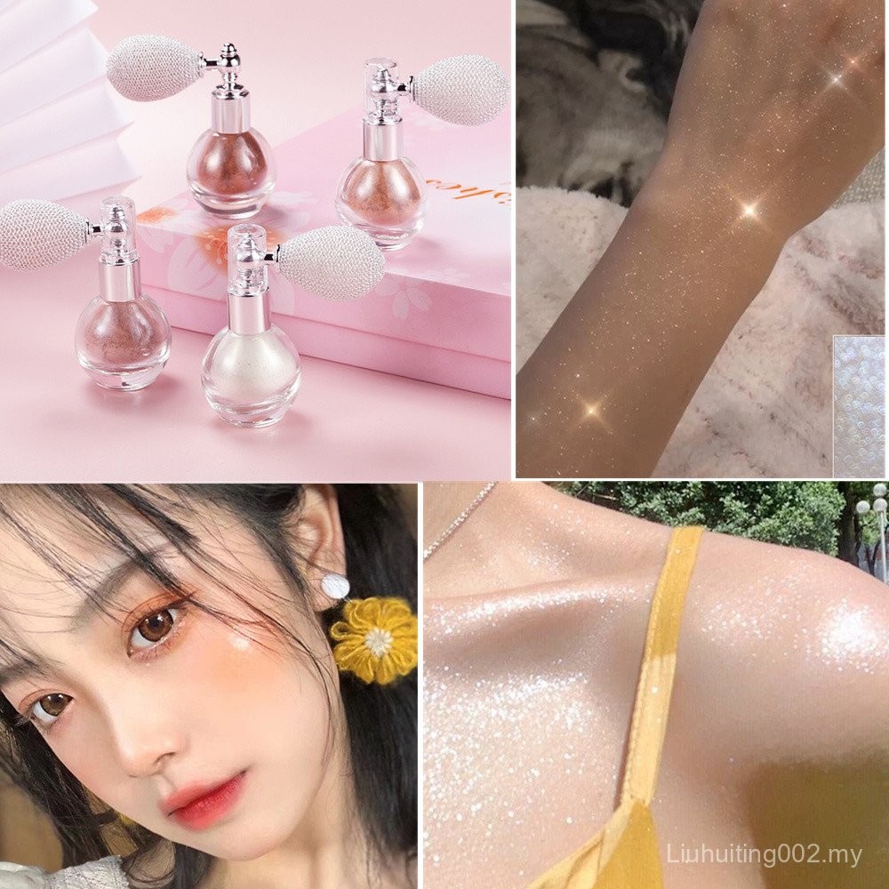 Fragrant Powder Loose Powder Spray Body Face Flash Powder High Gloss ...