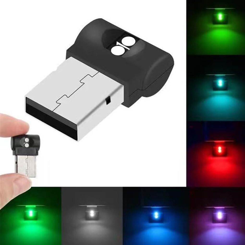 Colorful USB Adjustable Mode Monochrome Atmosphere Light Bedroom Car ...