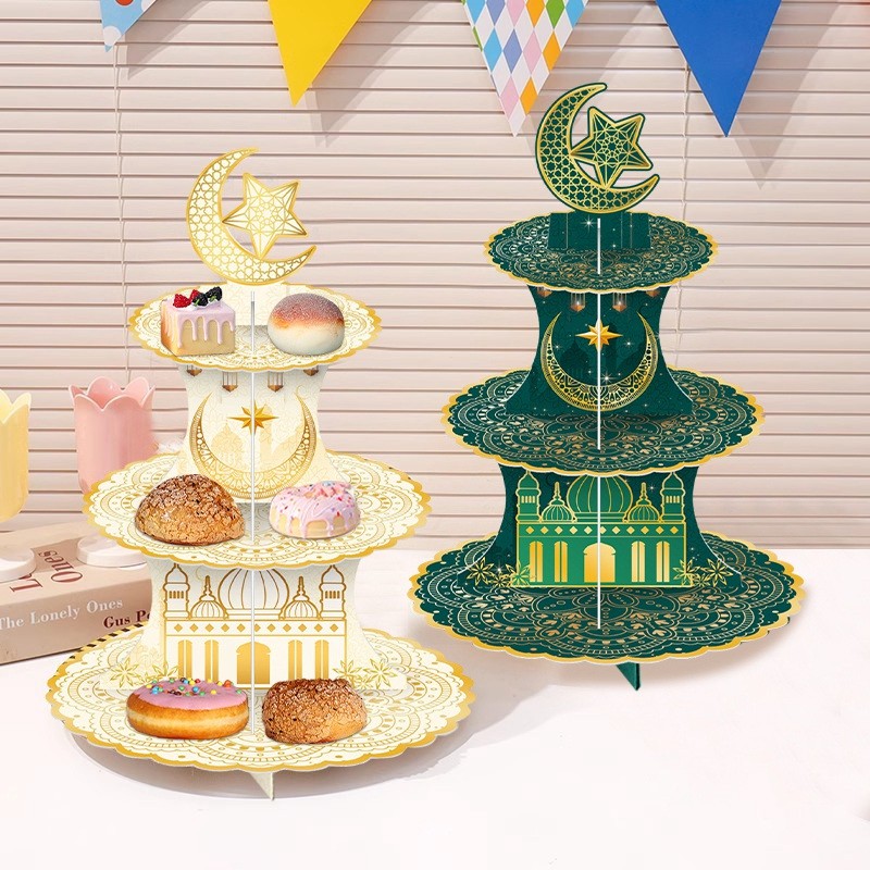Three-layer Cake Rack Colorful Desktop Ornaments Middle Eastern Ramadan ...