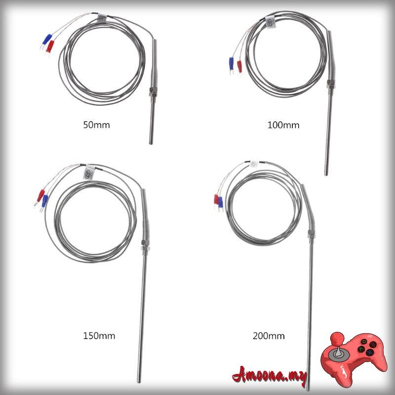 AMOONA K Type Thermocouple Spring Type Temperature Sensor Probe M8 ...